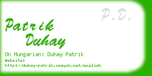 patrik duhay business card